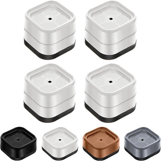 Furniture Risers Adjustable Bed Risers Heavy Duty Lifts Height 2", Square Stackable Bed Risers 1, 2, 3 or 4 Inch for Desk Leg Table Couch Sofa Chair Bed Frame Legs Dorm, 1+1 Inch, White, 4 Pack