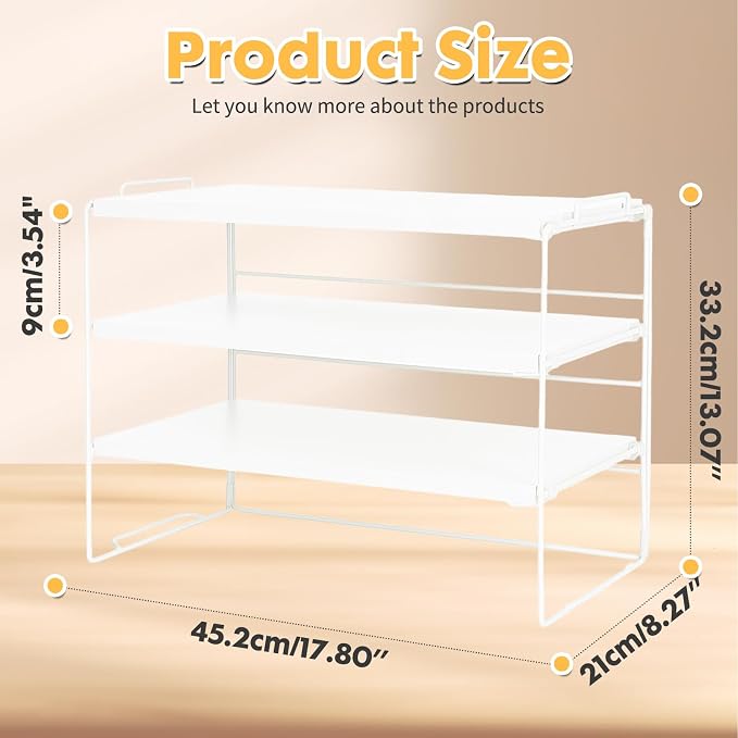 ShellKingdom Desk Shelf Organizer, 3 Tier Desktop Shelves, Adjustable Bookshelf Storage Rack and Office Cubicle Decor for Tabletop, School, Office, Dorm Organization (White)