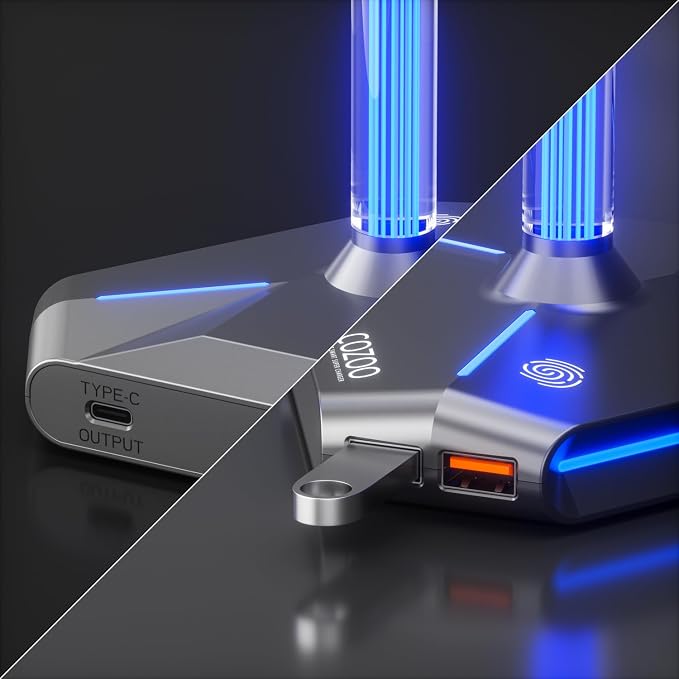 RGB Headphone Stand with 2 USB2.0 Extension Charging Port Extender Cord,Headset Stand Holder for Gamer Desktop Table Game Earphone Accessories,PC Gaming Accessories for Gamer,Gifts for Boyfriend（Grey）
