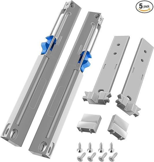 5 Pair Universal Soft Close Drawer Adapters, Heavy Duty Furniture Cabinet Damper for Metal Wood Drawers, Full Extension Slide Add-On Retrofit Buffers
