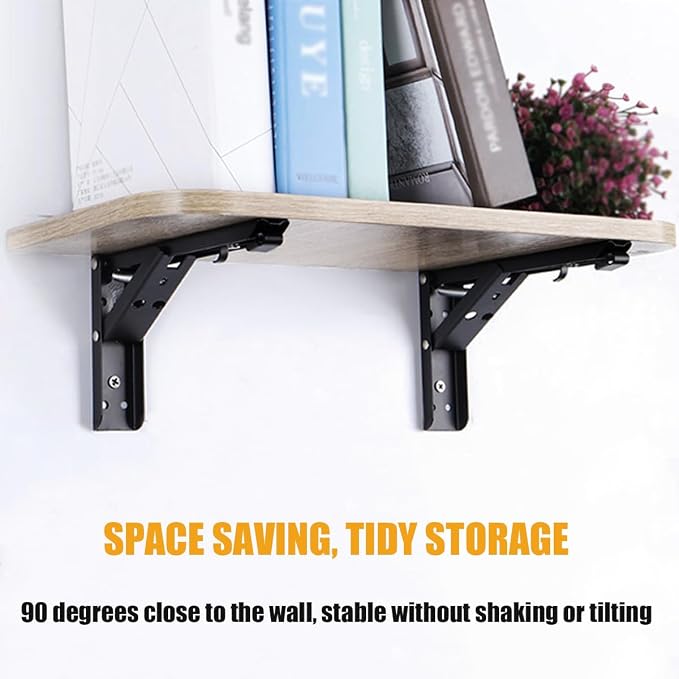 8" Lock Fold Shelf Hinge 90 Degree Drop Leaf Table Hinge Space Save | Space-saving 90° locking folding hinge, 8" bracket for DIY drop leaf tables, shelves & legs. Secure lock, easy install.