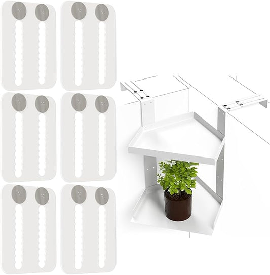 6 Pcs Cubicle Shelf Hanger Extenders - Desk Shelf Extension Fit for Office Workstation Width Extension, Metal Cubicle Storage Hangers Expanders for Office Organization (White)