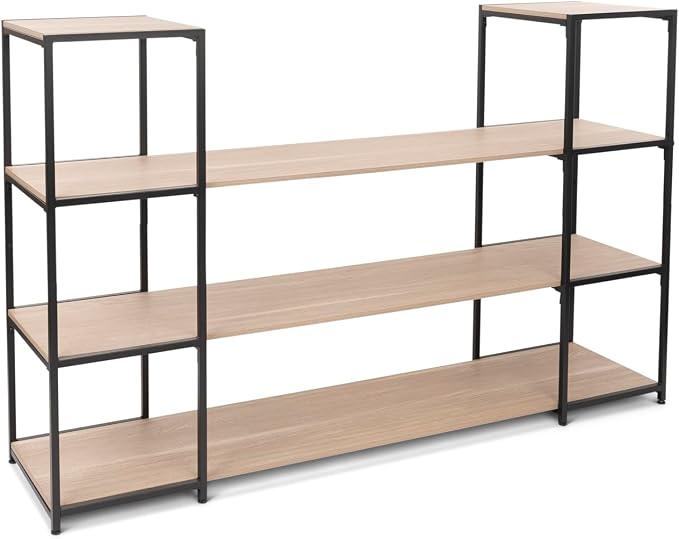 CB Home Square Wide 4-Tier Entertaiment Centre - Modular Shelving System Customizable with 30+ Free Combinations- Contract Grade Quality