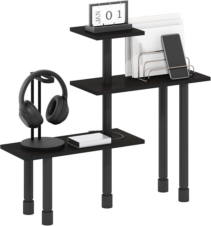 Furinno Turn-N-Tube Kitchen Countertop Organizer, 3-Tier Corner Countertop Organizer Shelf, Corner Shelf, for Kitchen, Pantry, Organizers and Storage, Espresso