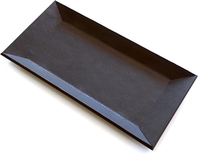 MASACCIO Jewelry Tray ADO-PL045 Dark Brown Accessory, Change Tray, Card Holder, Checkout Tray, Interior Décor Organizer, Small Item Holder, Desk Organizer (Dark Brown)