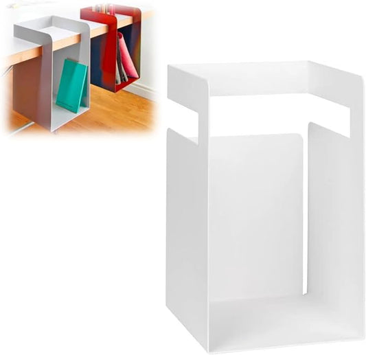 Desktop Shelf Organizer, Hanging Storage Box, Corner Storage Box, Desk Book Organizer for Office Supplies and Home Décor (White, Small)