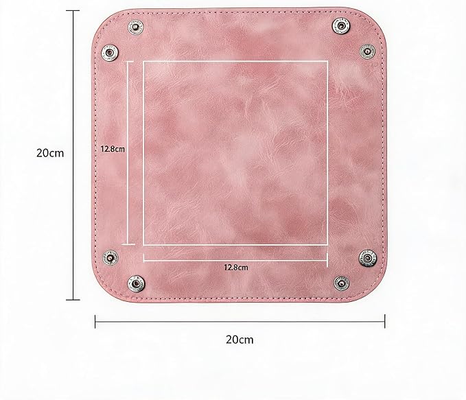 Valet Tray Desktop Storage Organizer – Vegan Leather Catchall Bedside Vanity Tray Nightstand Caddy Holder for Remote Controller, Watch, Keys, Phone, Wallet, Coin, Jewelry, Stone Pink