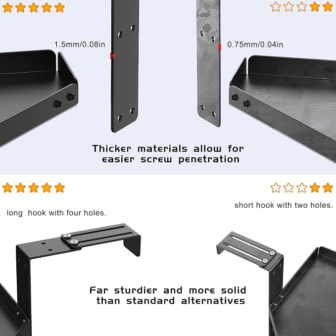 11in Office Cubicle Corner Shelf with Hooks Adjustable More Holes for Greater Durability & Thickness Cubicle Shelf Hanging