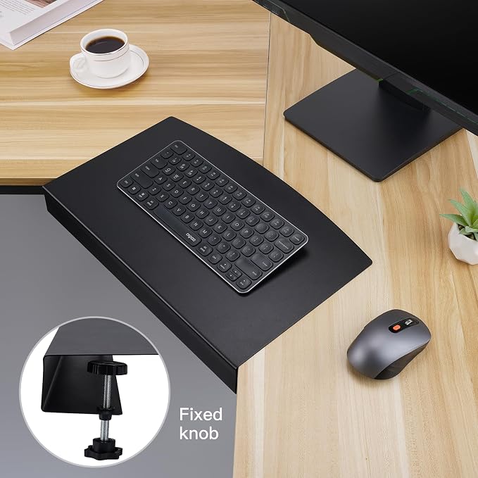 17 inch Corner Desk Connector Platform for Mounting on L-Shaped Desk Extender,Platform Extender Attachment (Black)