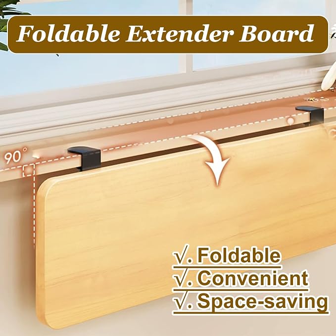 window sill extender Clamp On Desk Extension Board, Heavy‑Load Table Extender Tray, Easy To Install Window Expander Panel For Office Supplies Storage(Black,175x250mm/7x10in)