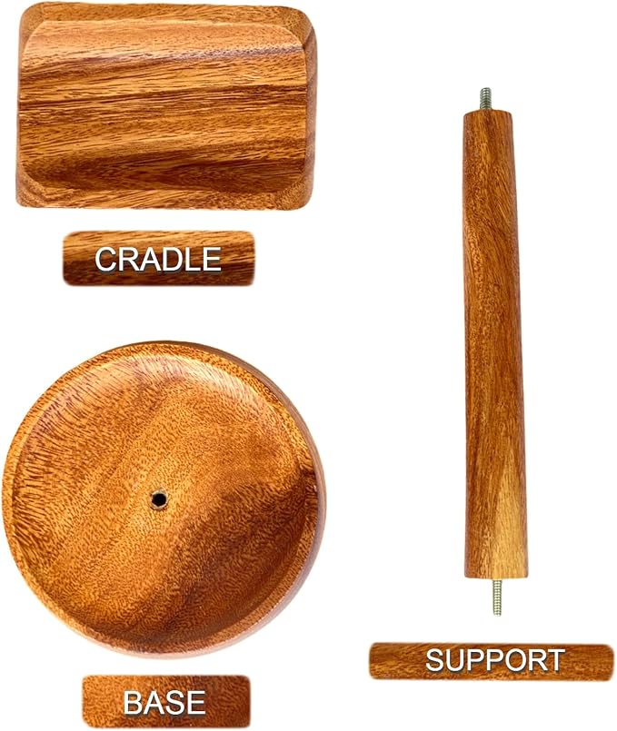 Wooden Headphone Stand with Tray – Solid Acacia Headset Holder for Desk Organization, Universal Fit for Sony, Bose, Beats, Gaming Headsets & Controllers | Solid Acacia, Desk Organization, Universal Fit for Sony, Bose, Beats, Gaming Headsets & Controllers