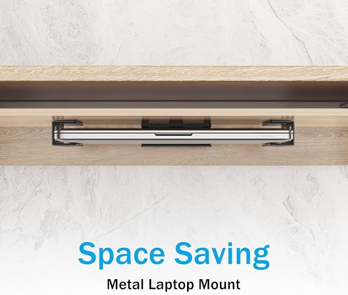 3 PCS Under Desk Laptop Mount with Anti-Scratch Silicone Pad Under Desk Holder Mount Shelf for Laptop Keyboard Storage（1 Pack）