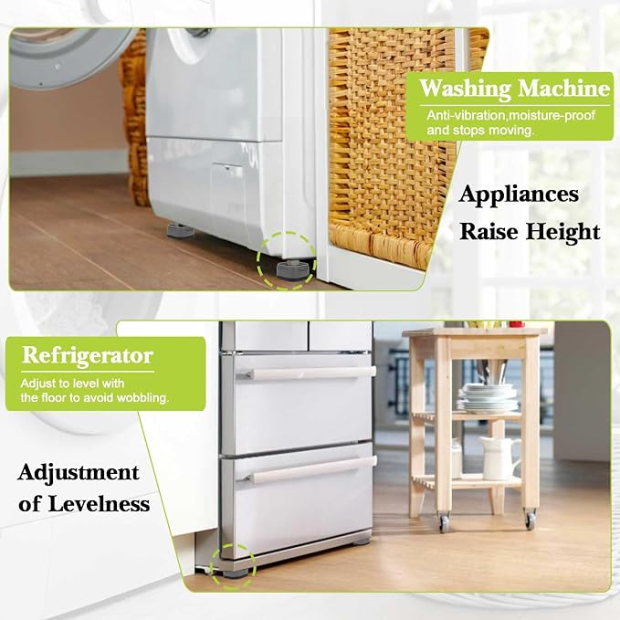 8 Pack Furniture Risers 3 Inch, Adjustable Bed Risers Heavy Duty for Table Desk Couch Chair Sofa Cabinet Bed Legs Dorm, Square Stackable Bed Raisers Blocks Lift Height 1", 2",3"or 4", White