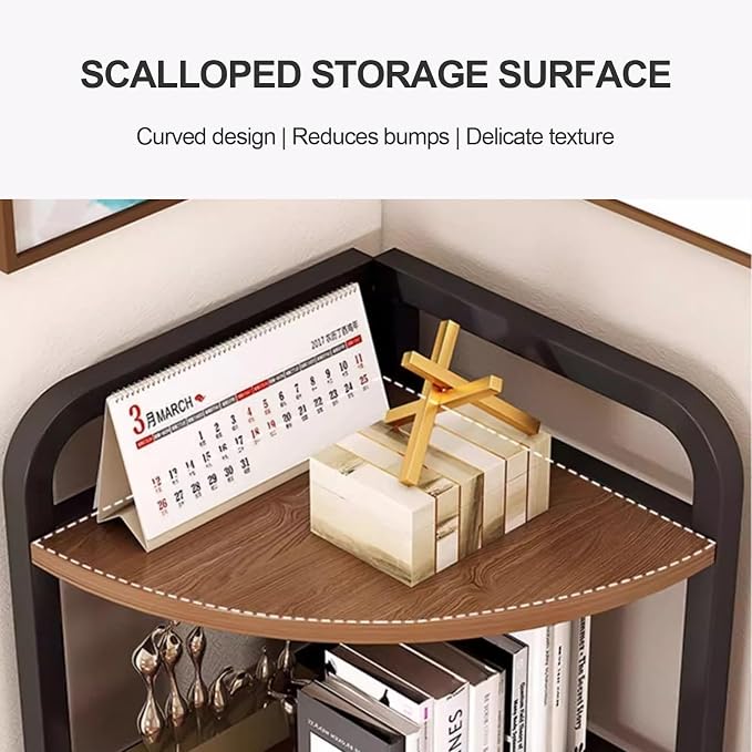 White、 Black Corner Desk Organizer, Desk Shelf Organizer,desktop Organization, Mini Shelf,2-tier, 3-tier Office Shelf For Office, Dormitory, Home, Kitchen(Black,16.9x9.8x9.8in)