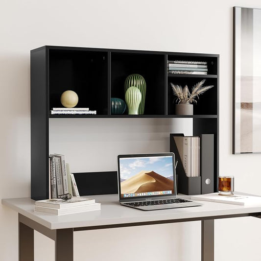 EMMA + OLIVER Freesia Cubby Organizer for Desktop, Storage or Display Shelf Ideal for Dorm Room, Home Office and Gaming Areas, 37" W, Black
