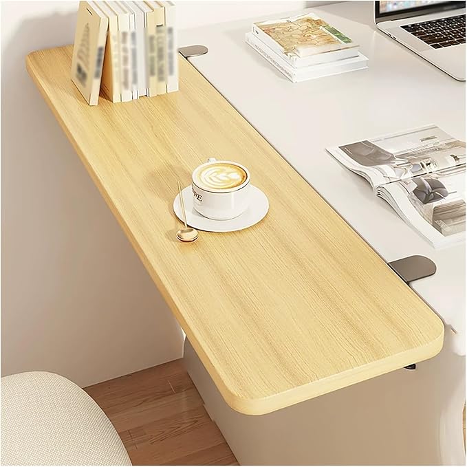 Clamp On Desk Extender, 90 Degree Foldable Desktop Extension Board, Ergonomic Keyboard Tray Extender for Office Desk, Dining Table, Window Sill & Bookshelf Space Saving Color2 25x90cm (9.8inx35.4in)