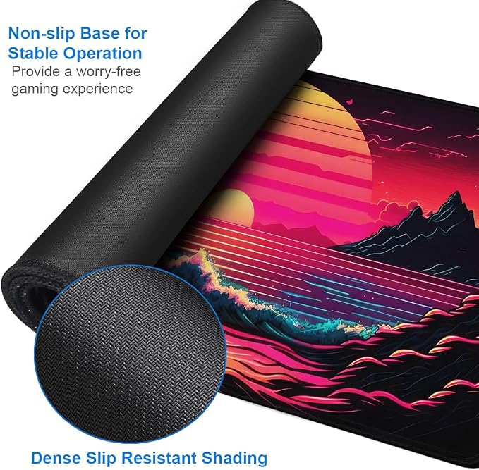 Mouse Pad, 31.5x15.7 inch Large Extended Computer Keyboard Mouse Mat, Water Resist Non-Slip Mousepad Rubber Base Long XXL Gaming Mouse Pad for Work & Gaming, Office & Home