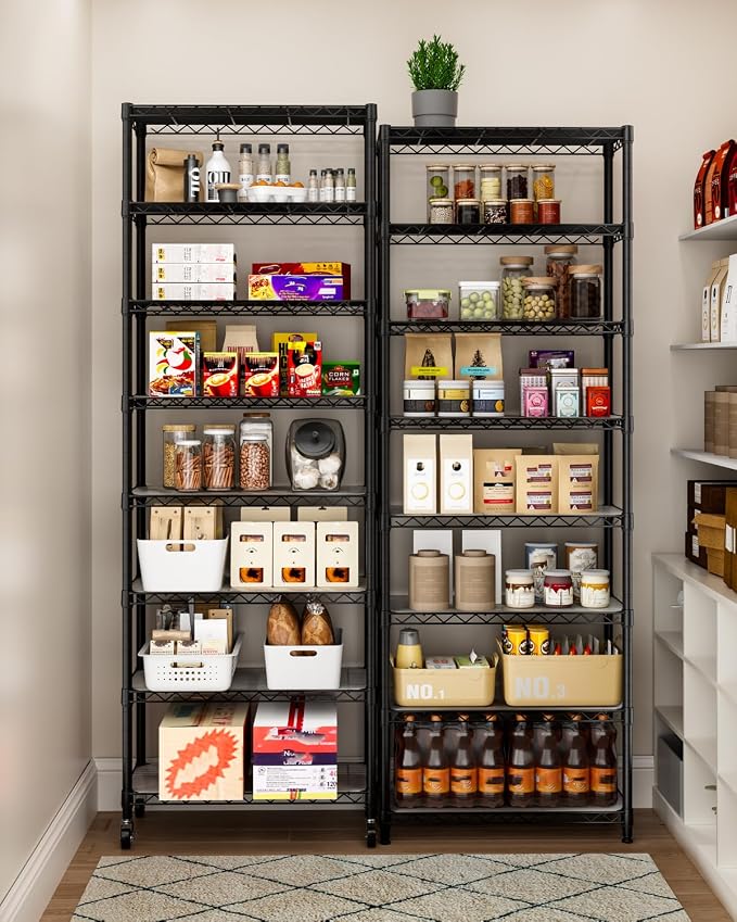 Golpart 8 Tier Adjustable Storage Shelves Heavy Duty Metal Shelf Wire Shelving Unit Organizer Rack for Home Kitchen Office Pantry Room Bathroom Shelving Organizers and Storage Laundry
