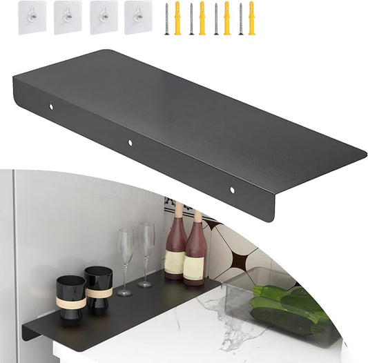 Metal Kitchen Refrigerator Gap Partition Countertop Gap Extension Board, Refrigerator Side Partition, Gap Covers Between Countertop And Walls, No Drill (Black, 23.62 * 7.87inch)