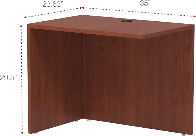 Alera Valencia Series 36 by 24 by 29-1/2-Inch Reversible Return Bridge Shell, Medium Cherry