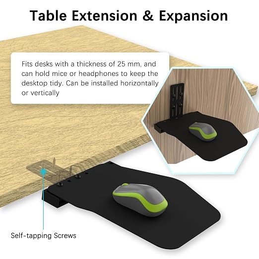 EG STARTS 1 Set Metal Mouse Pads Mount Holder Platform Compatible for Video Simulation Flight Stick Desk Hotas Joystick Mount Flight Joystick Mounting Extension Attachment Keyboard Mounts