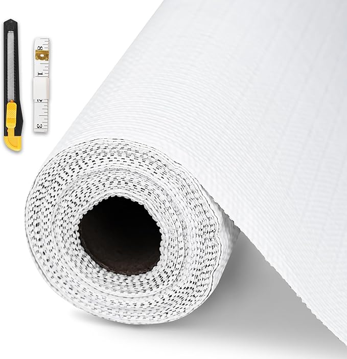 Drawer and Shelf Liner for Kitchen Cabinet,Non-Adhesive Cabinet Liners 24in x 10FT,Waterproof Shelf Paper Non-Slip Mats Cupboard Liner Contact Protect Dresser/Shelves/Table-White