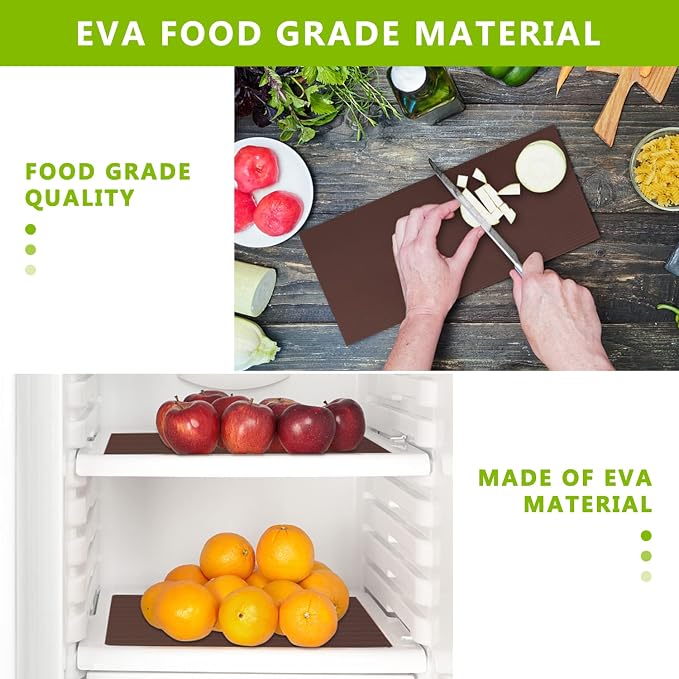 Shelf Liner Cabinet Liners for Kitchen, Non Adhesive Drawer Liner, Durable Washable Waterproof Fridge Refrigerator Mat Pantry Shelf Protector Liner for Shelves, Cupboard, Coffee 17.5 x 393.7 inches
