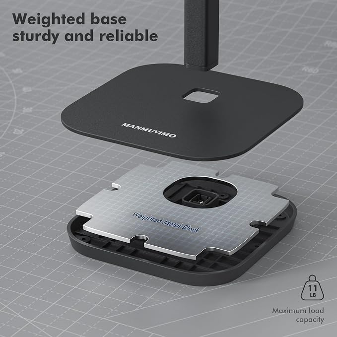 Headphone Stand, Desktop Headset Holder Heavy Base Desk Earphone Stand Aluminum Gaming Headset Hanger Rack for AirPods Max, AirPods, AirPods Pro, Sony, Beats, Bose, Razer and More(Black)