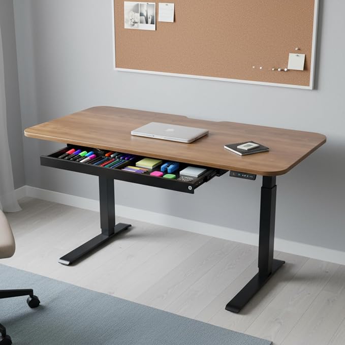 PERFECT POSTURE Under Desk Storage Drawer With Lock – Slim Pen & Pencil Drawer for Regular & Sit-Stand Standing Desks, White (10" x 33")
