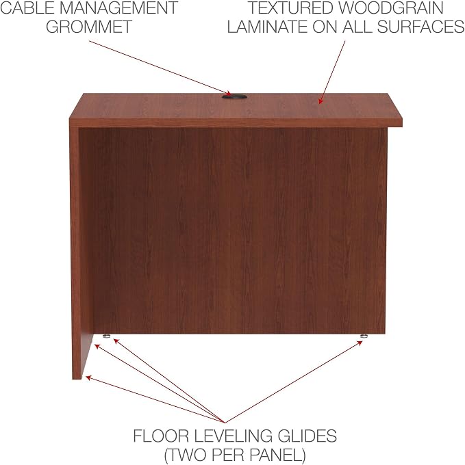Alera Valencia Series 36 by 24 by 29-1/2-Inch Reversible Return Bridge Shell, Medium Cherry