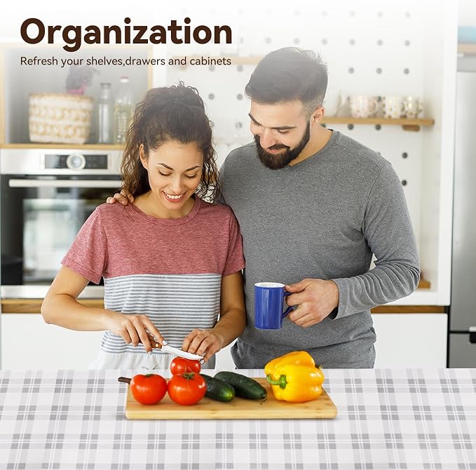 Drawer Shelf Liner for Kitchen Cabinets, Non Adhesive Slip Resistant Shelf Paper Easy to Clean, Strong Grip Thickened Waterproof Washable Mats for Pantry Shelves Cupboard Dresser(Grey, 24 in x 30 FT)