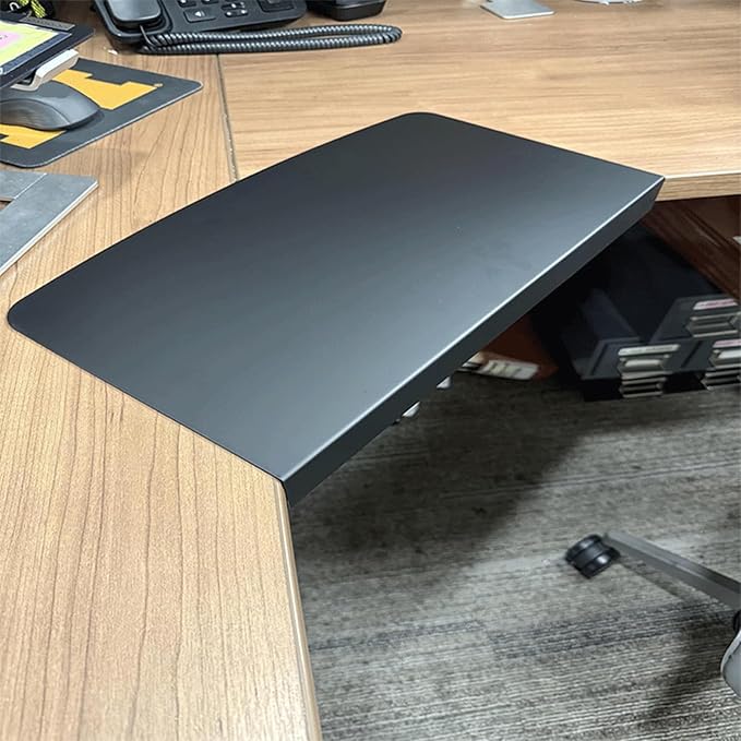 17 inch Corner Desk Connector, L Desk Corner Sleeve with Mounting Under Desk Drawer, Platform Extender Attachment for Extender Desk Space, Computer Laptop Home Office