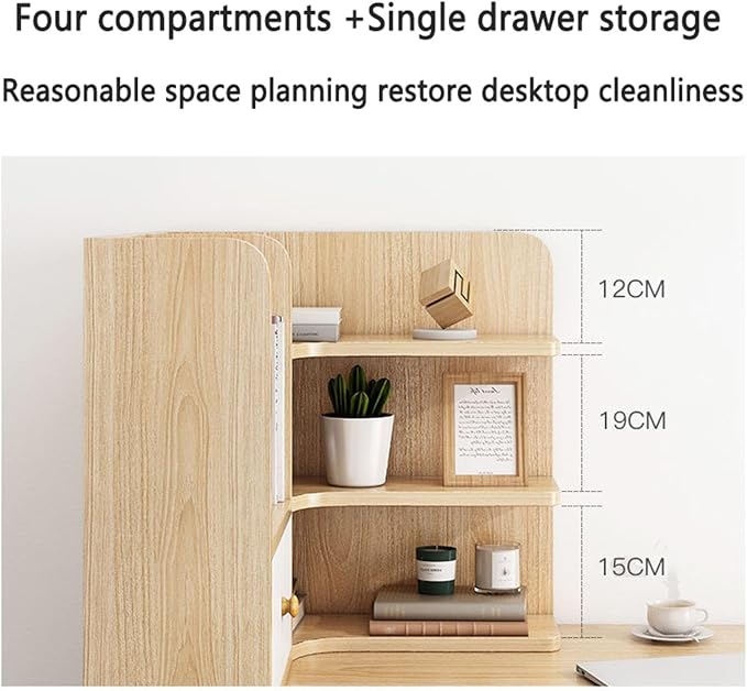 Stylish Corner Desk Nizers*Multi-Function Shelves Wooden Bookshelf for Office Bedroom Kitchen Living Room-Space-Saving Storage Solution..A-white-70CM
