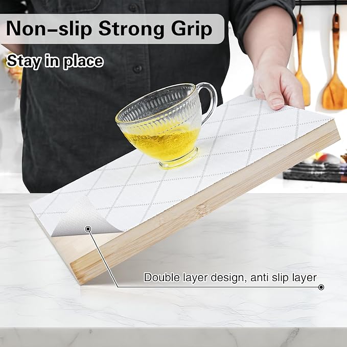 Shelf and Drawer Liner for Kitchen Cabinet,Non-Adhesive Cabinet Liners for Shelves Non-Slip Kitchen Drawer Liner Rhombus, 12" W x 120" L
