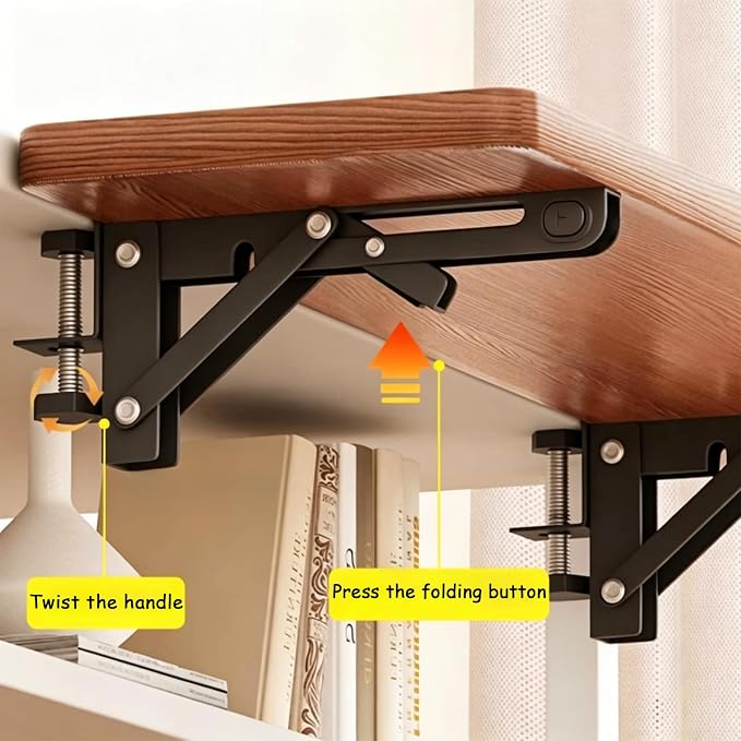 Ergonomic Desktop Extension Tray, 90°Foldable Desktop Side Extension Panel, Suitable for Widening Desktops in Home and Office Walnut B 40 * 20cm/15.7 * 7.9"