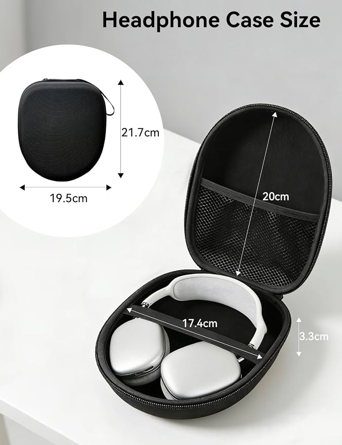 MAS CARNEY Headphone Case for On Ear Headphones，Universal Hard Shell Over-Ear Earphone Case Compatible with JBL/Sony/Soundcore by Anker/BERIBES/KVIDIO/TOZO/Beats