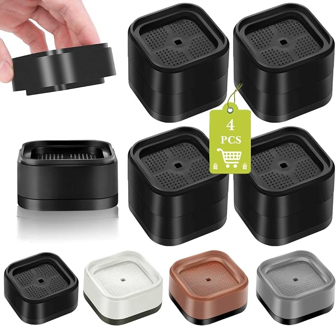 4 Pack Furniture Risers 2 Inch, Adjustable Bed Risers Heavy Duty for Table Desk Couch Chair Sofa Cabinet Bed Legs Dorm, Square Stackable Bed Raisers Blocks Lift Height 1", 2",3"or 4", Black
