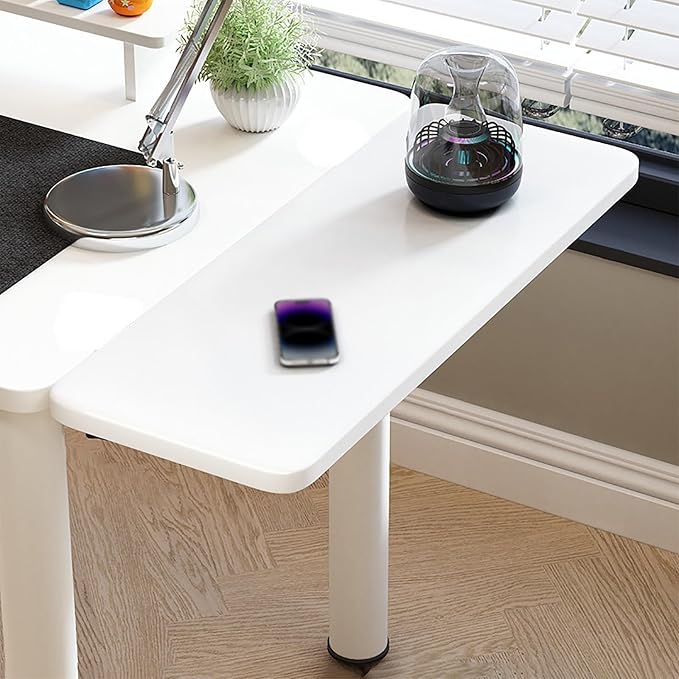 Ergonomic Wide Desk Tray,Invisible Installation Desk Extension Panel,Folds Flat For Storage,High Load Capacity,Ideal For Office And Home Use(White,40cm/7.9in)