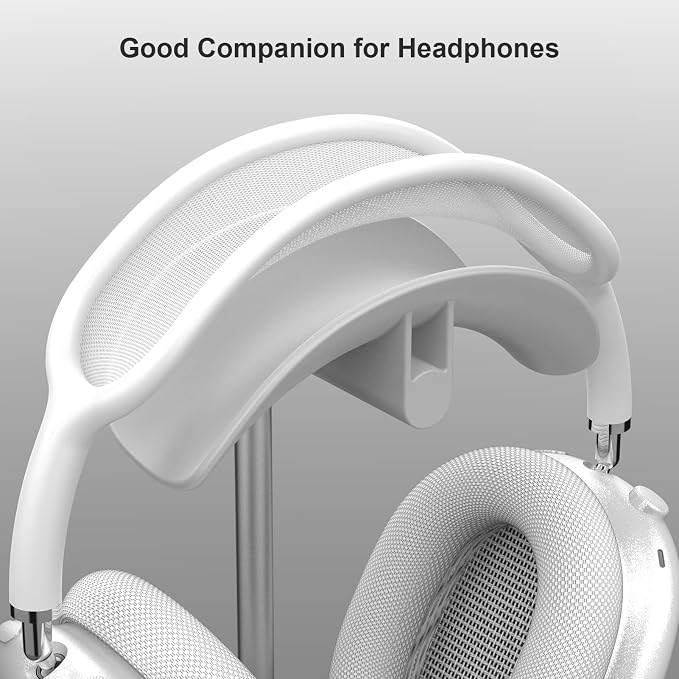 Headphone Stand, Headset Holder with Solid Base for Desk, Compatible with AirPods Max, Beats, Bose, B&O, Sony, Sennheiser, Gaming, etc (White)