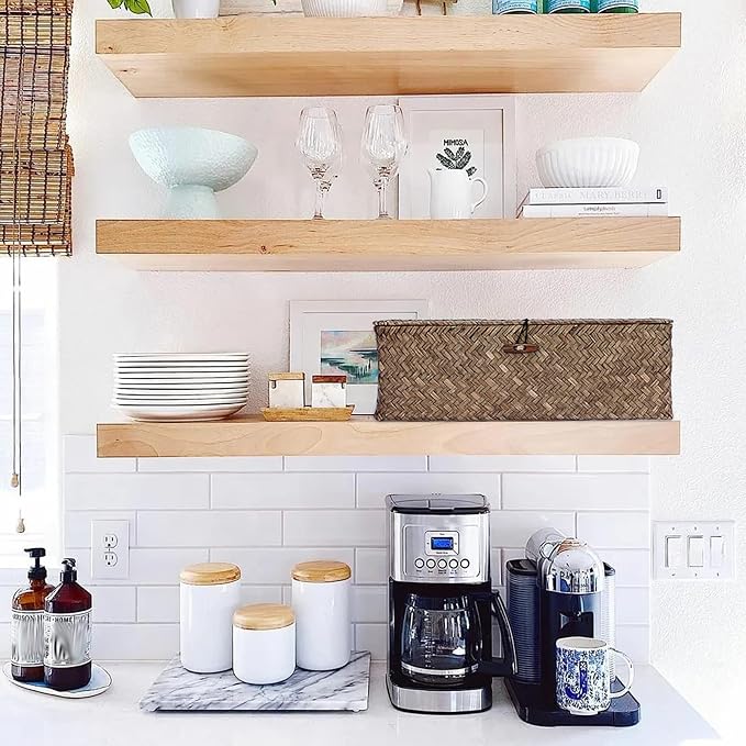 Sumnacon Seagrass Storage Basket with Lid Wicker Storage Baskets with Sections,Small Woven Shelf Basket for Toiletries Tampon, Seagrass Basket for Shelf Bathroom Toilet Table Counter,Coffee