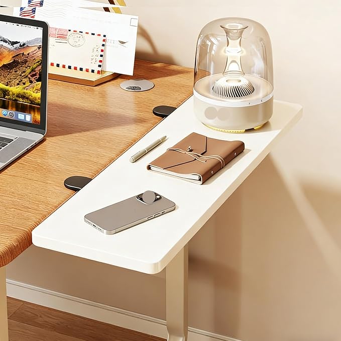 White,70 * 20,Desk Extender Tray, 35.4" x 9.8" Clamp On Desk Shelf, Wood Desk Extension, Table Desk Arm Rest, Clamp On Keyboard Tray for Office and Home, Workstation Organizer, Large