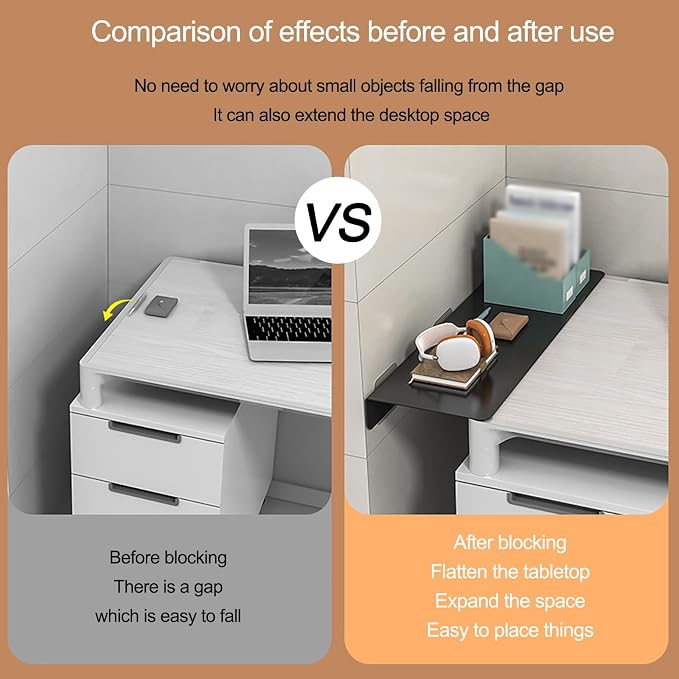 Desk Extender, Suitable for Home Learning and Office use, no Drilling Required for Installation, Desk Extension, Easy to Install (Black,60x10cm)