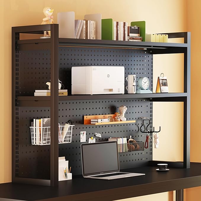 Dorm bookshelf,Desk Organizer Shelf,Desktop bookshelf,Desktop Storage Shelf,lift desk bookcase,desk hutch dorm，multipurpose bookshelf storage rack,student pegboard bookcase,home office racksdisplavs(B