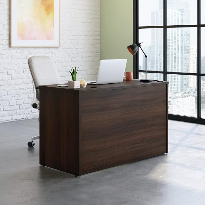 Sauder OfficeWorks Affirm 48x24 Desk Shell/cred/Return, Noble Elm Finish