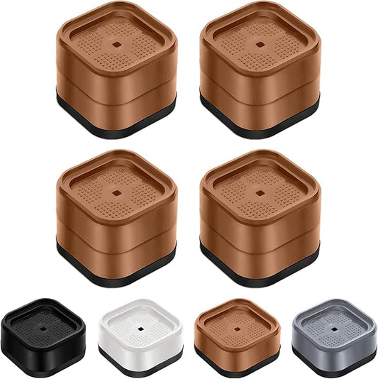 Furniture Risers Adjustable Bed Risers Heavy Duty Lifts Height 2", Square Stackable Bed Risers 1, 2, 3 or 4 Inch for Desk Leg Table Couch Sofa Chair Bed Frame Legs Dorm, 1+1 Inch, Brown, 4 Pack