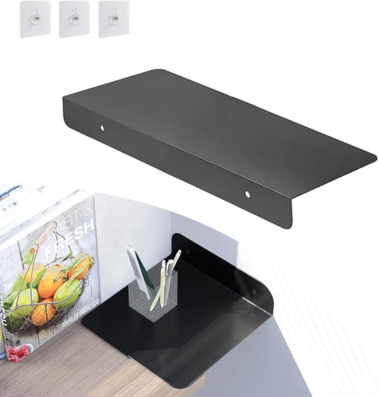 Metal Kitchen Refrigerator Gap Partition Countertop Gap Extension Board, Refrigerator Side Partition, Gap Covers Between Countertop And Walls, No Drill (Black, 7.87 * 7.87inch)