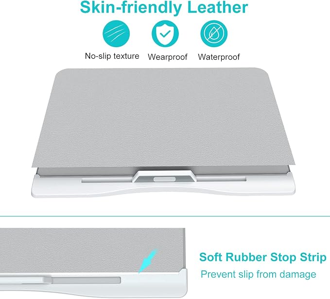 KLEAR Laptop Bed Tray Desk, Foldable and Adjustable Lap Table with Heights and Angles, Upgraded-Sturdy Laptop Lap Desk for Bed/Sofa/Couch/Floor (2 Drawers, Grey)