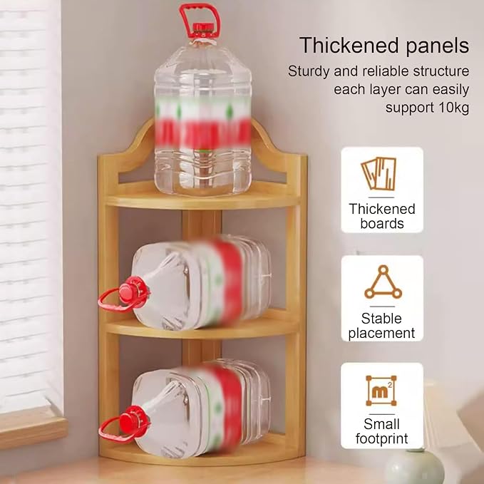 Corner Desktop Bookshelf, Open Wooden Desk Organizer, Office Desktop Storage Rack for Dorm, Bedroom, Study