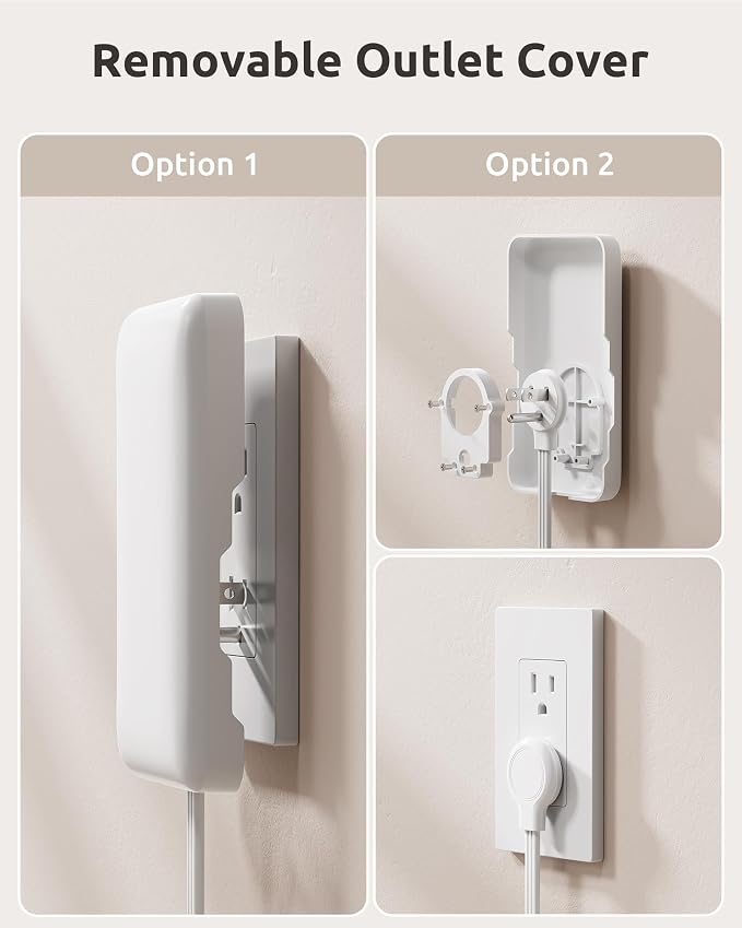 NUTICT 8FT Extension Cord with Ultra-Thin Outlet Cover, Flat Plug Power Strip with 3 Outlets & 3 USB-C & 1 USB-A Port, Wall Mountable, Hide Bulky and Messy Cords Behind Furniture Tight Spaces, White