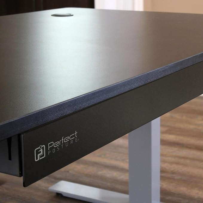 PERFECT POSTURE Under Desk Storage Drawer With Lock – Slim Pen & Pencil Drawer for Regular & Sit-Stand Standing Desks, Black (7.5" x 33")